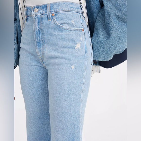 Levi's Premium Ribcage Bell Jeans Wide Leg Flare Size 30 - Picture 8 of 16